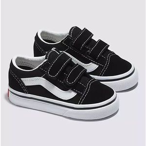 Vans Old Skool V Shoes Black/White US Toddler Sz 8 Mint Condition